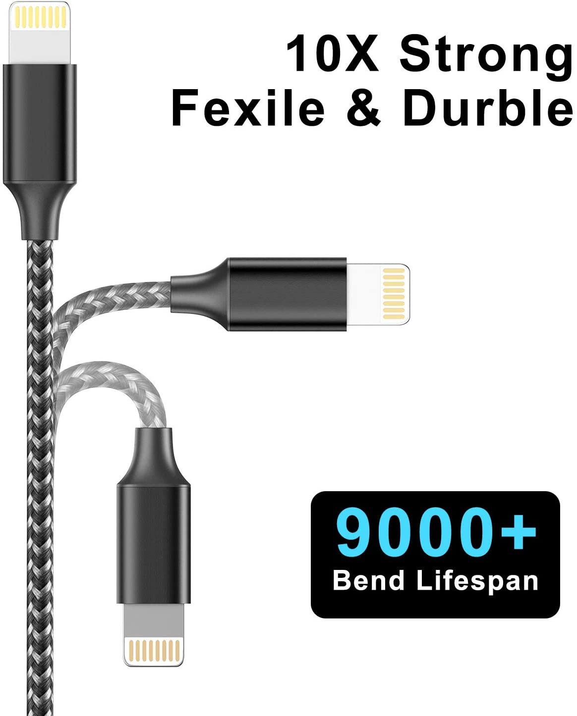 CABLE IPHONE NYLON 2 MTS USB A LIGHTNING