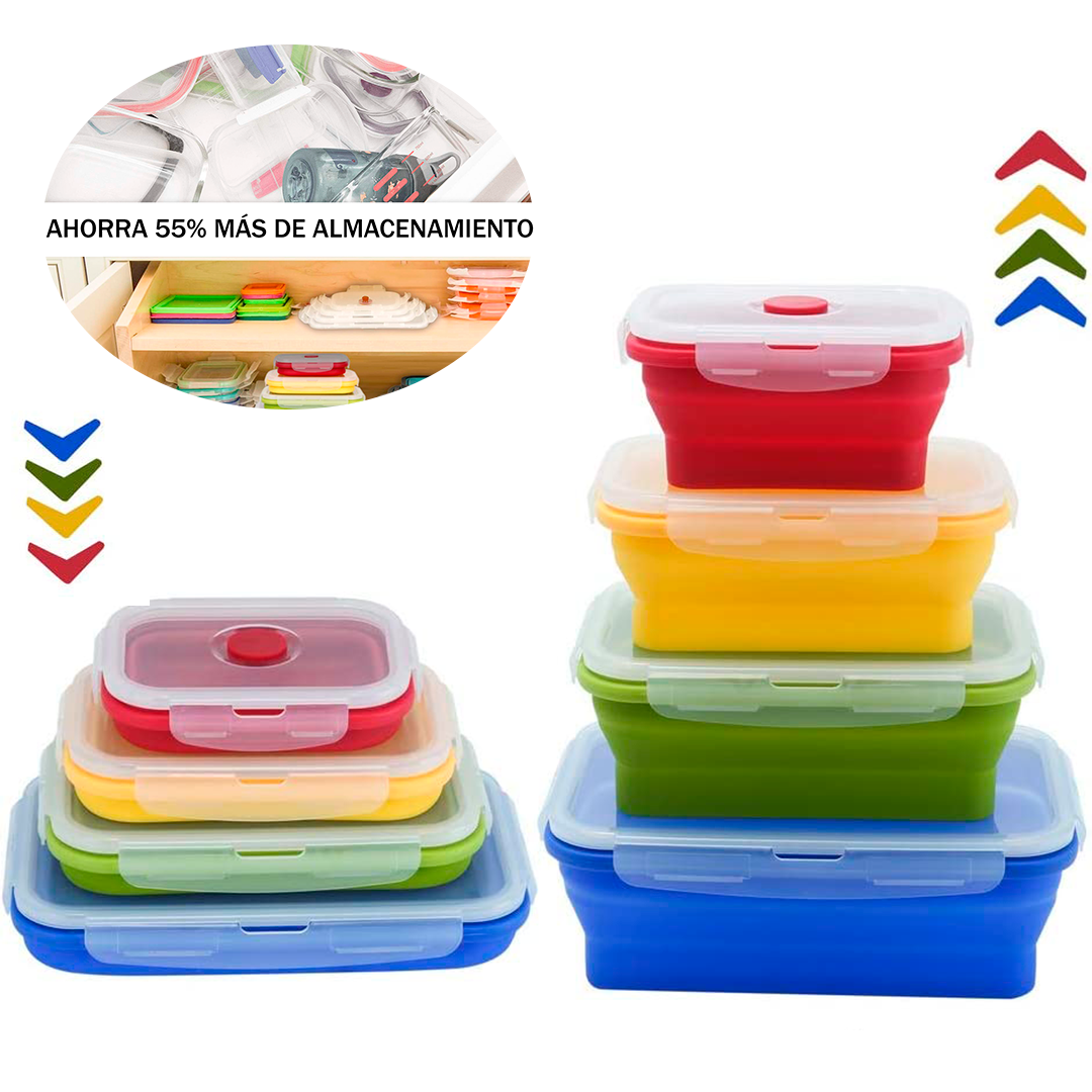 PORTA COMIDAS PLEGABLE X4 UNIDADES