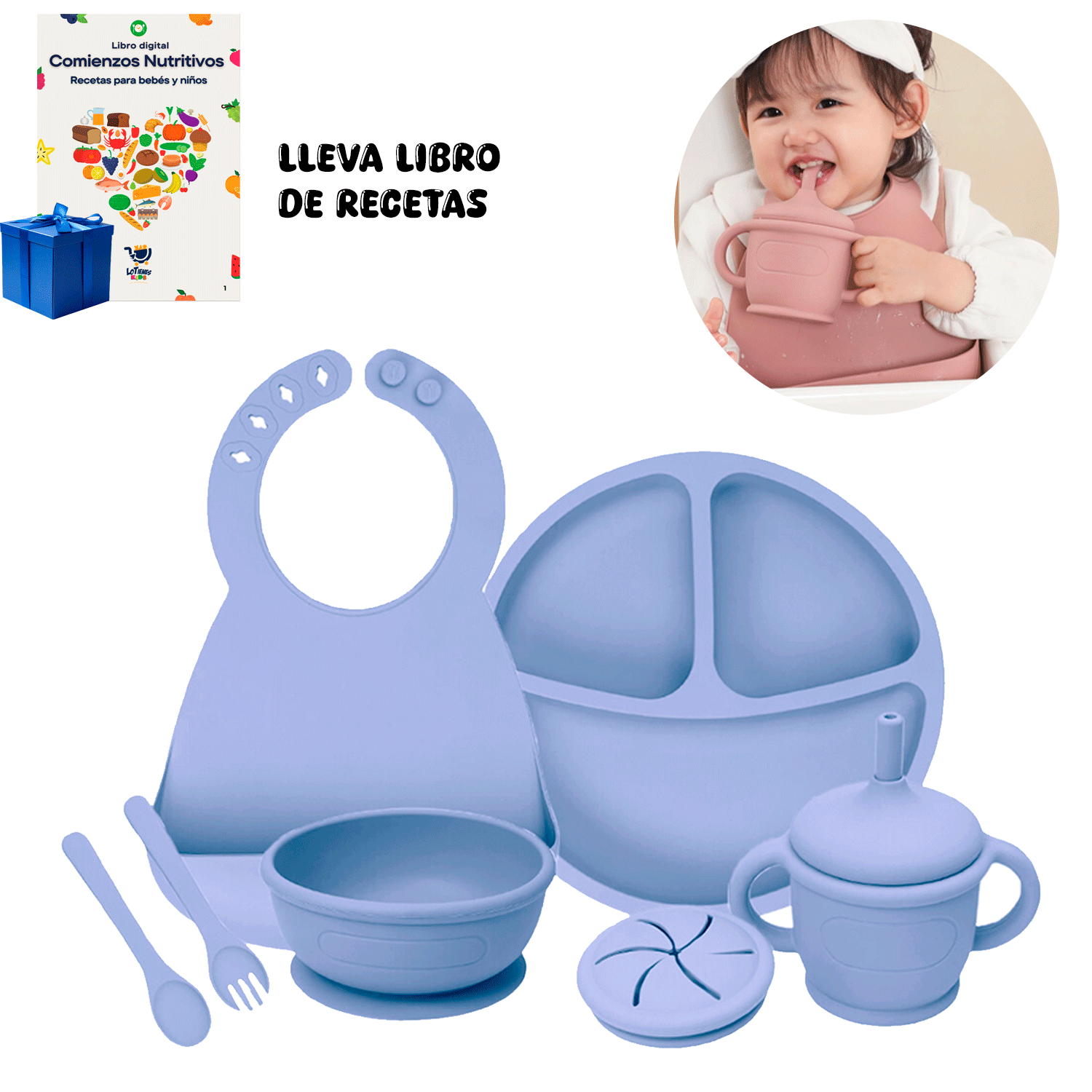 SET DE ALIMENTACIÓN PARA BEBÉS 7 PIEZAS