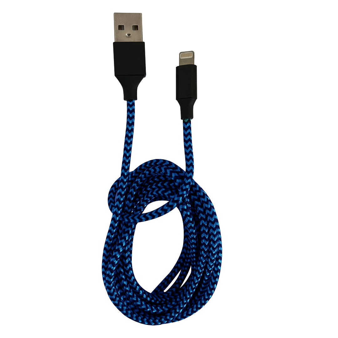 CABLE IPHONE NYLON 2 MTS USB A LIGHTNING