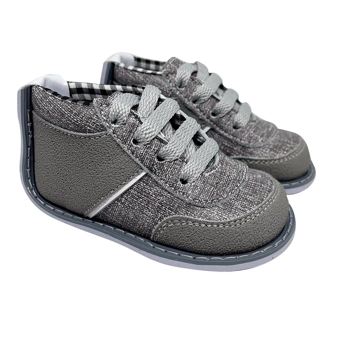 TENIS ZAPATO NO TUERCE ESCOCES GRIS