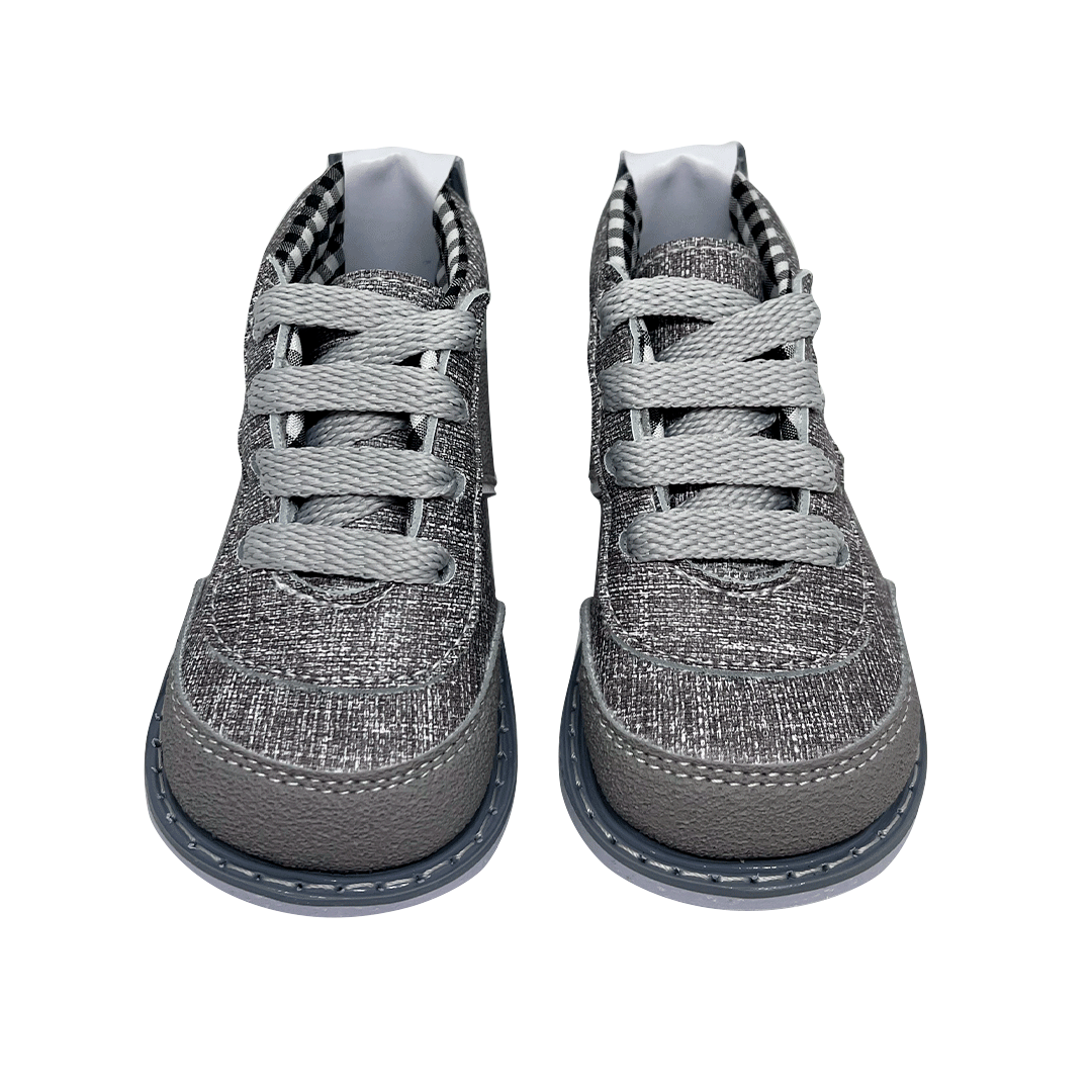 TENIS ZAPATO NO TUERCE ESCOCES GRIS