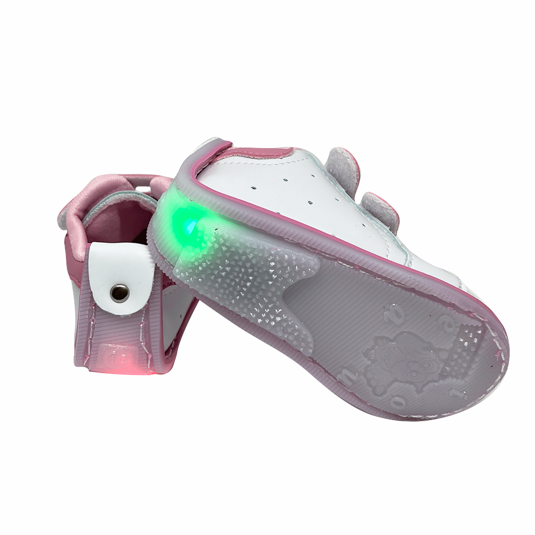 TENIS VELCRO LED ROSADO