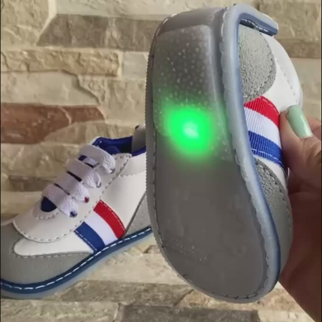 ZAPATO NO TUERCE TENIS GRS LUZ LED FRANCIA AZUL