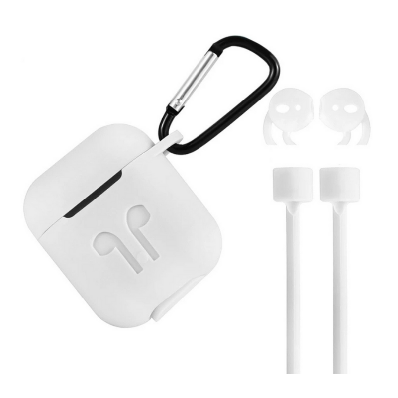 FORRO PROTECTOR CON ACCESORIOS 5 EN 1 PARA AIRPODS