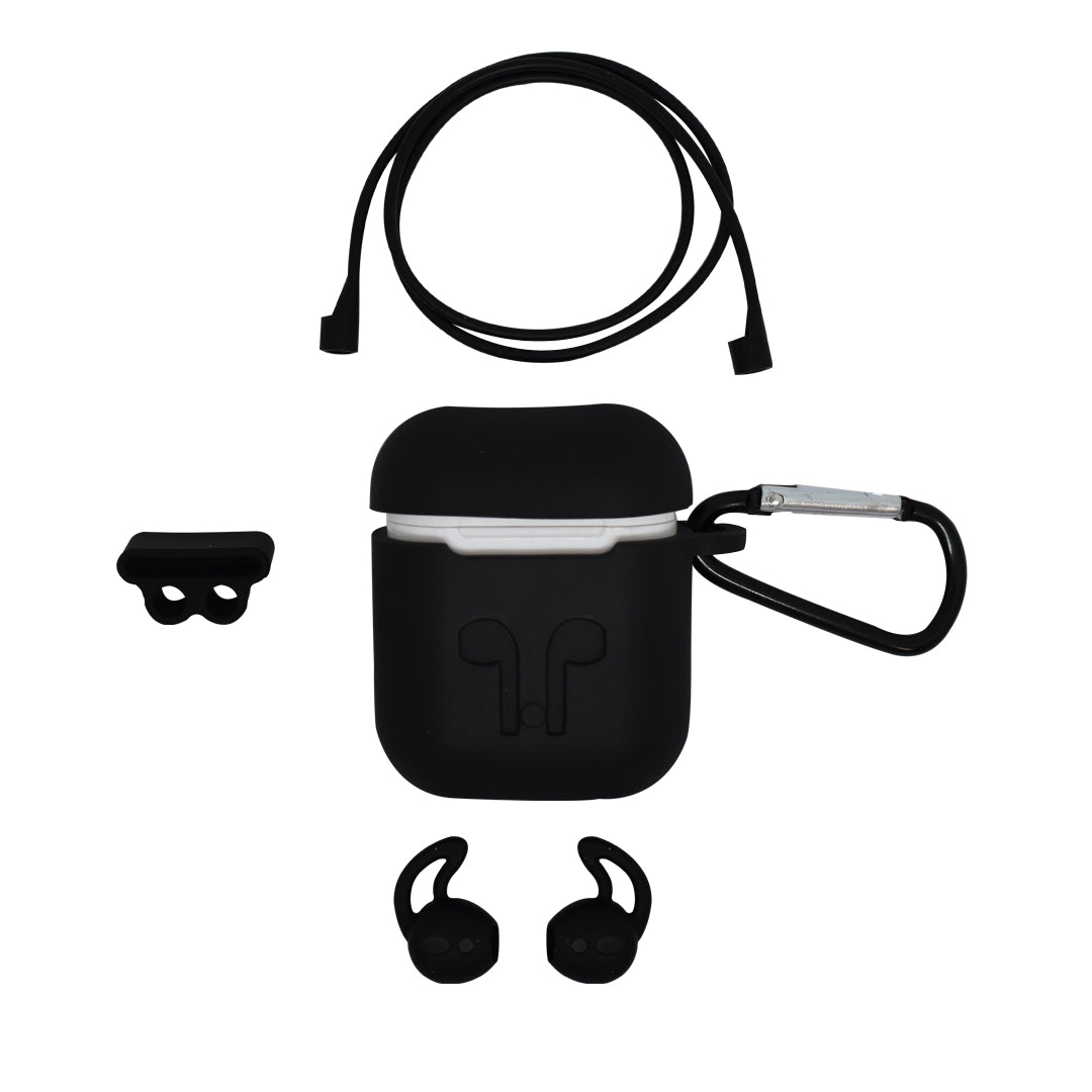 FORRO PROTECTOR CON ACCESORIOS 5 EN 1 PARA AIRPODS