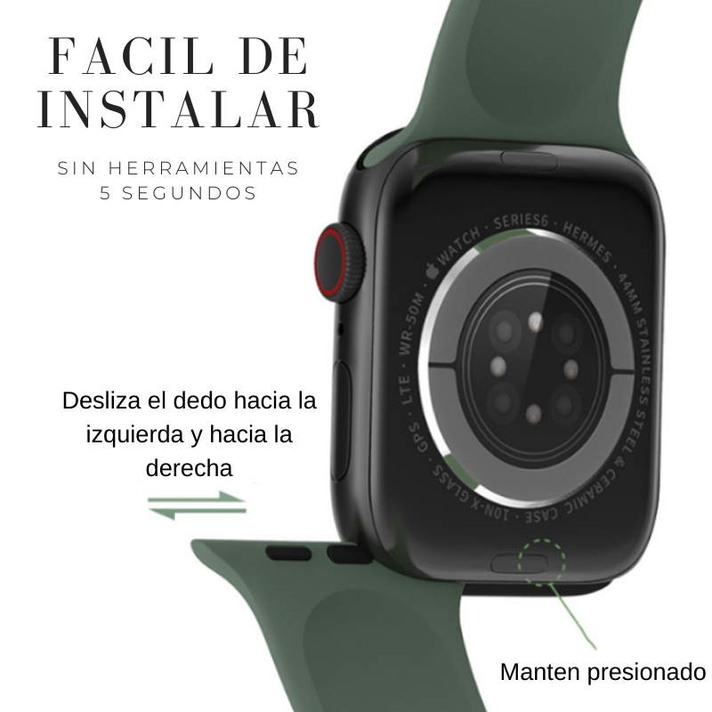 PULSO SILICONA PARA APPLE WATCH 38-40-41 / 42-44-45-49 MM