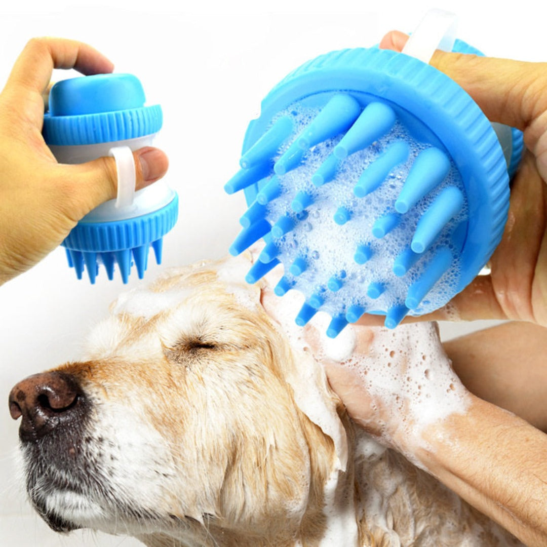 CEPILLO DE BAÑO DISPENSADOR DE SHAMPOO PARA MASCOTAS