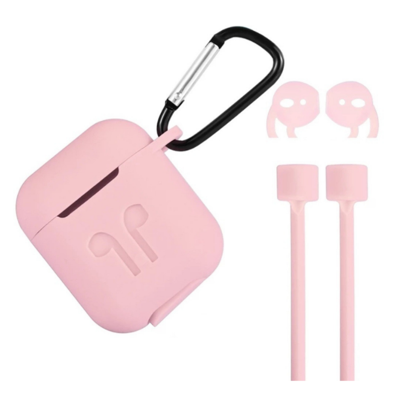 FORRO PROTECTOR CON ACCESORIOS 5 EN 1 PARA AIRPODS