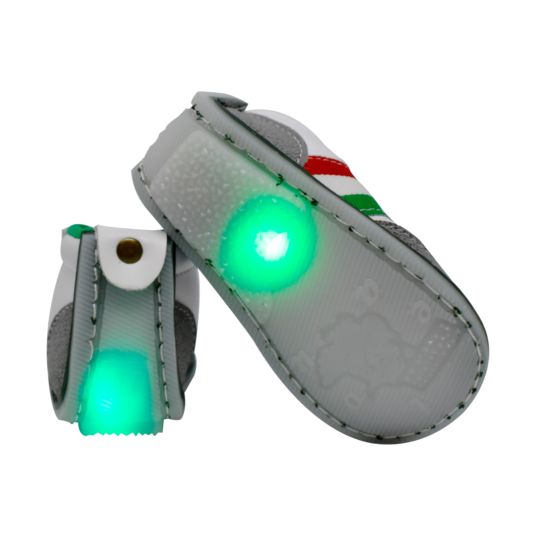 ZAPATO NO TUERCE TENIS GRS LUZ LED ITALIA VERDE