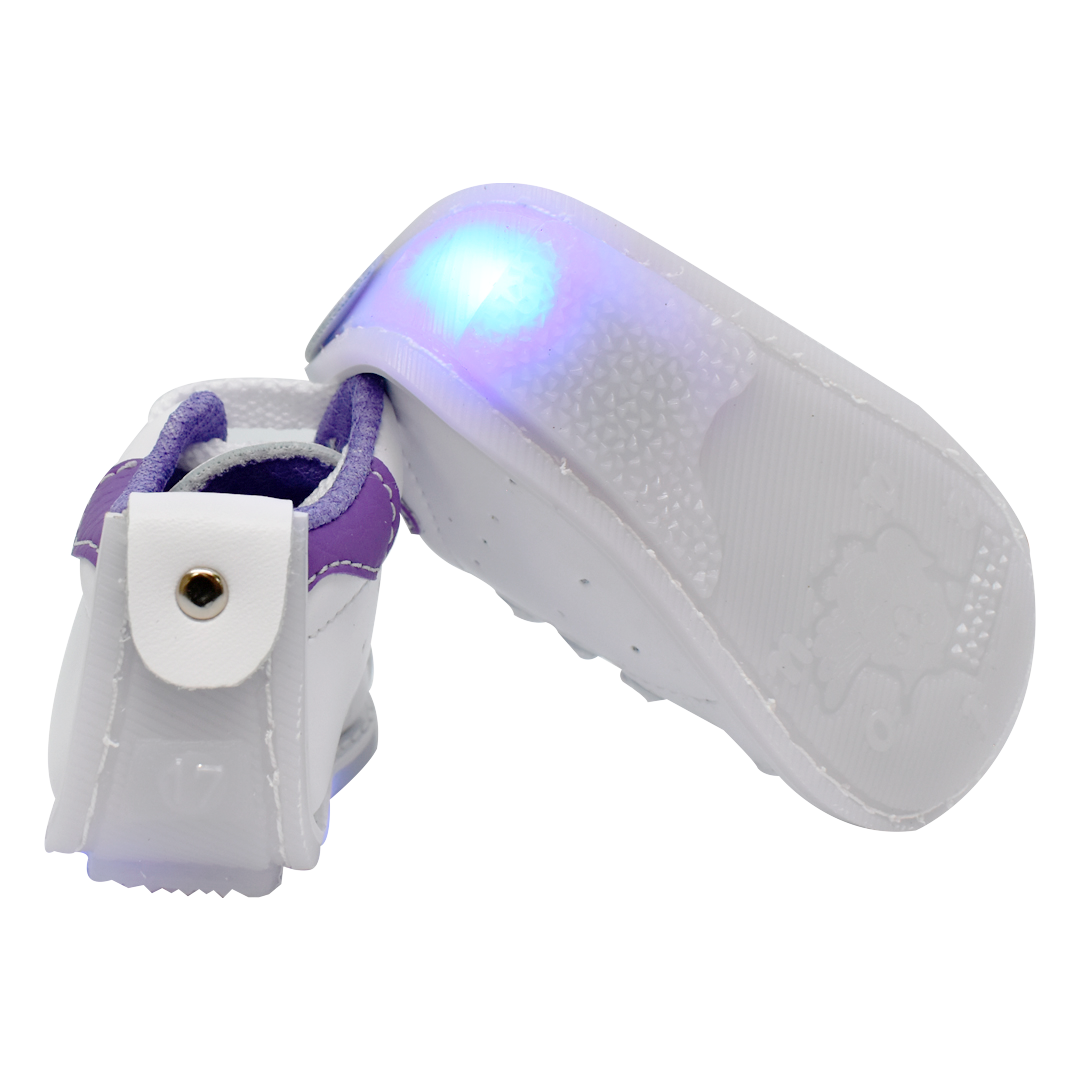 ZAPATO NO TUERCE TENIS STAN BLANCO LED LILA