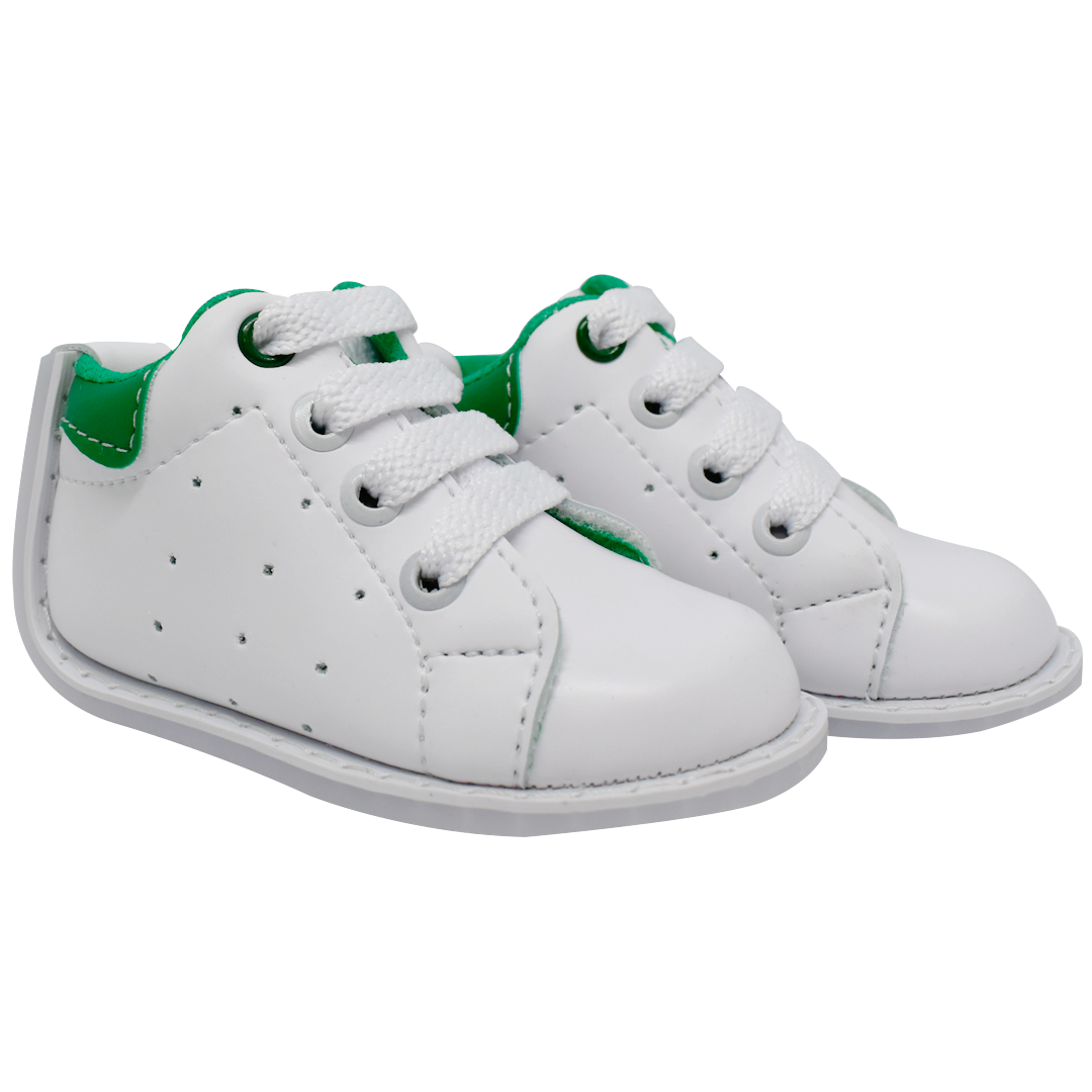 ZAPATO NO TUERCE TENIS SMITH BLANCO LED VERDE