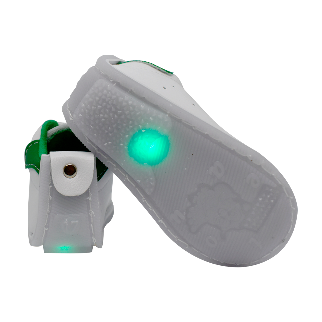 ZAPATO NO TUERCE TENIS SMITH BLANCO LED VERDE